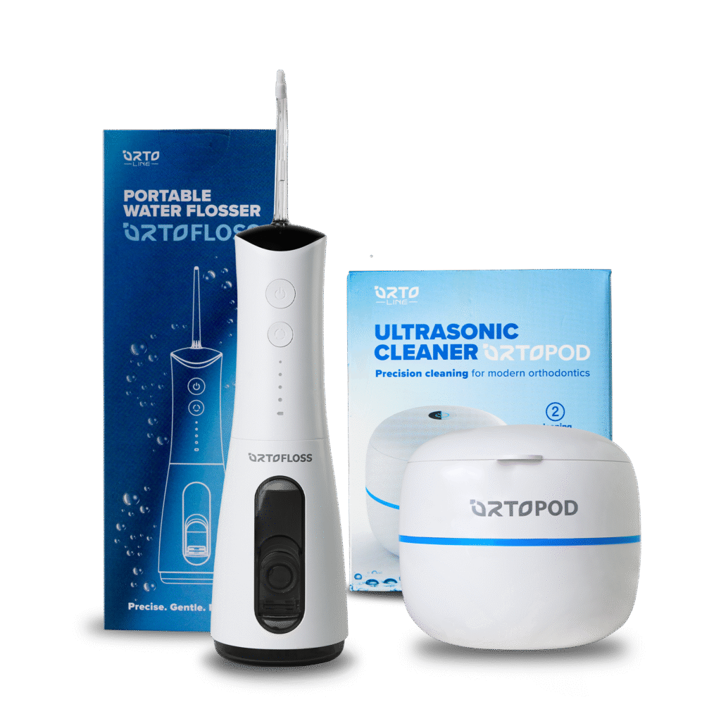 OrtoFloss ustna prha, Ortopod Ultrazvočni čistilec za alignerje, snemljive zobne aparate in proteze